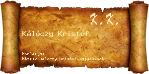 Kálóczy Kristóf névjegykártya