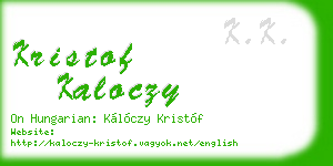 kristof kaloczy business card