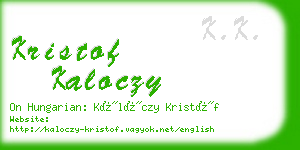 kristof kaloczy business card